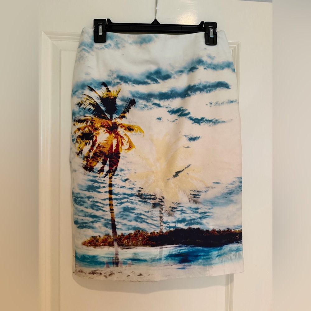 Vintage Lord & Taylor Palm Tree Print Skirt